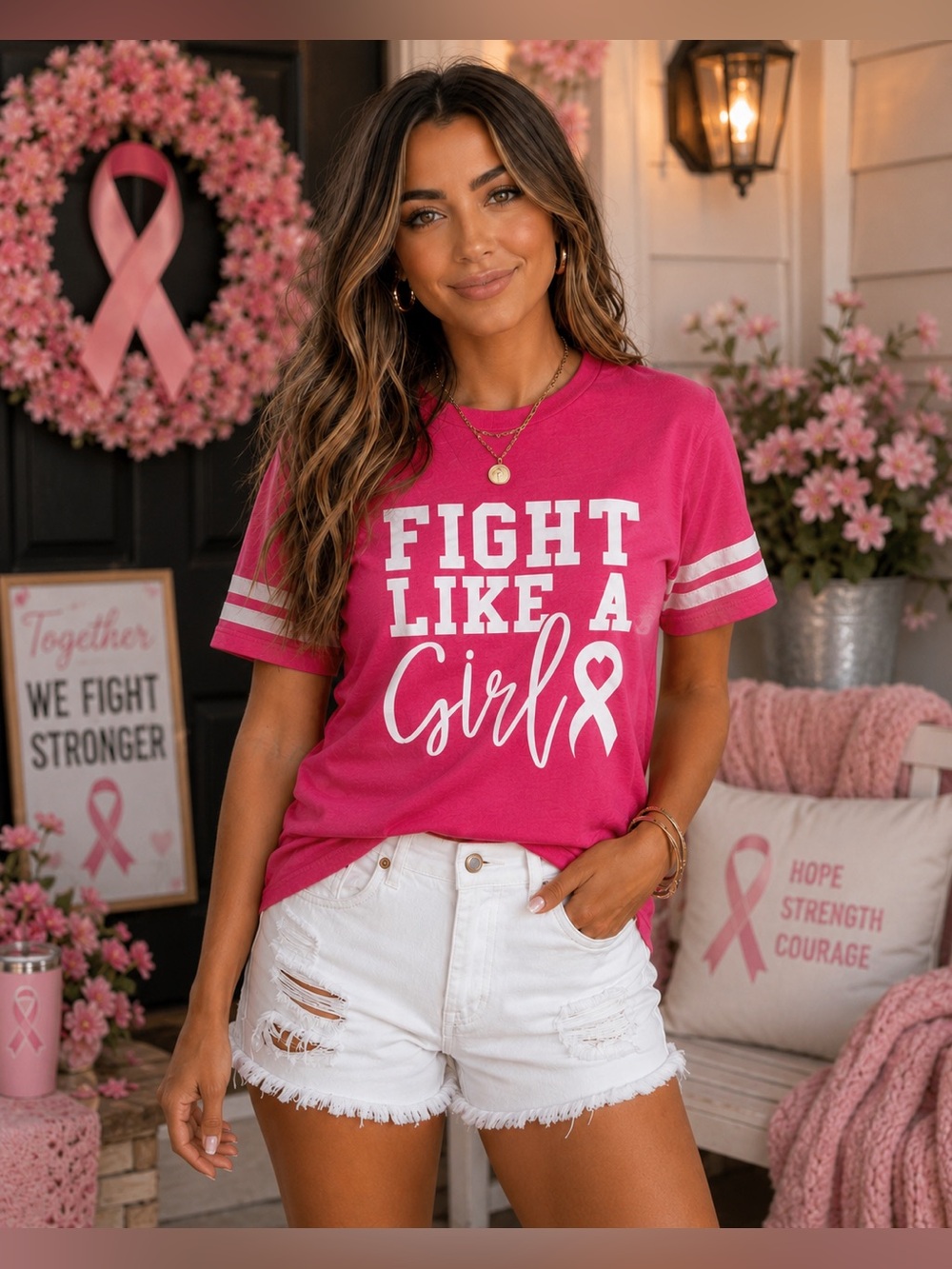 BRAND NEW WITH TAGS Fight Like a Girl Cancer Tee